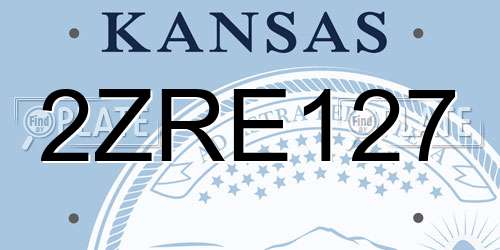 2ZRE127 Kansas License Plate