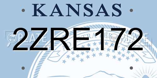 2ZRE172 Kansas License Plate