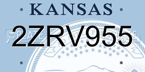 2ZRV955 Kansas License Plate