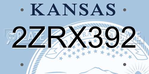2ZRX392 Kansas License Plate