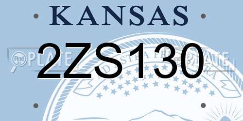 2ZS130 Kansas License Plate