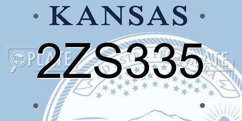 2ZS335 Kansas License Plate