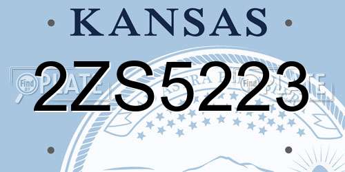 2ZS5223 Kansas License Plate