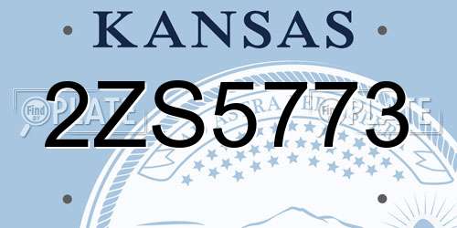 2ZS5773 Kansas License Plate