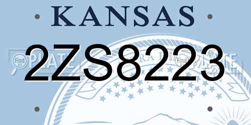 2ZS8223 Kansas License Plate
