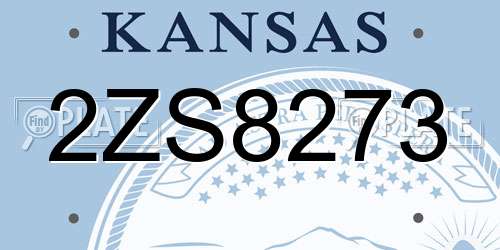 2ZS8273 Kansas License Plate