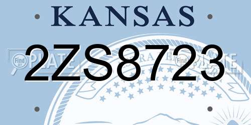 2ZS8723 Kansas License Plate