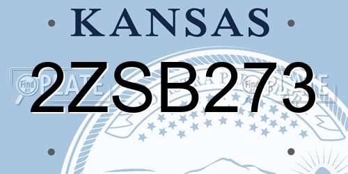 2ZSB273 Kansas License Plate