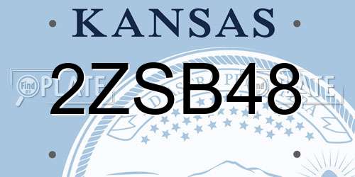2ZSB48 Kansas License Plate