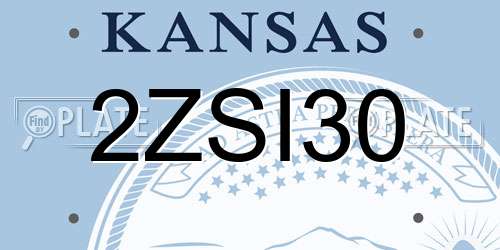 2ZSI30 Kansas License Plate