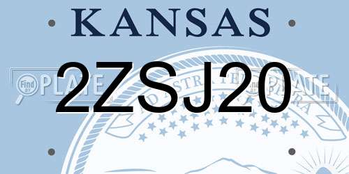 2ZSJ20 Kansas License Plate