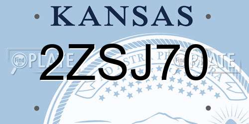 2ZSJ70 Kansas License Plate
