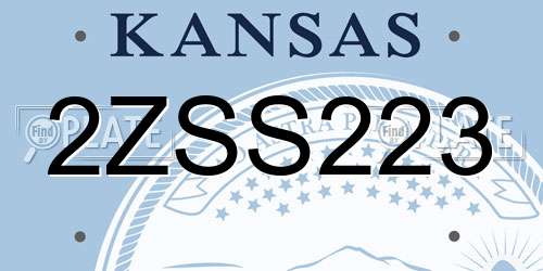 2ZSS223 Kansas License Plate