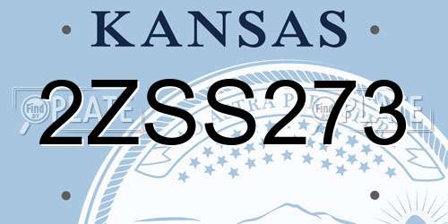 2ZSS273 Kansas License Plate