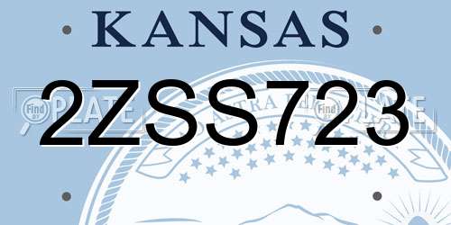 2ZSS723 Kansas License Plate