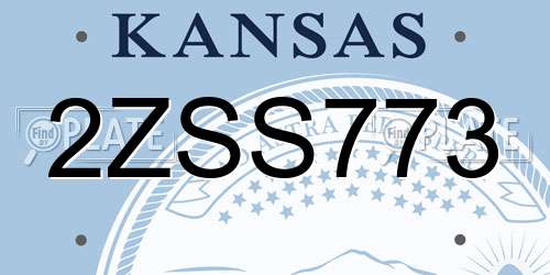 2ZSS773 Kansas License Plate