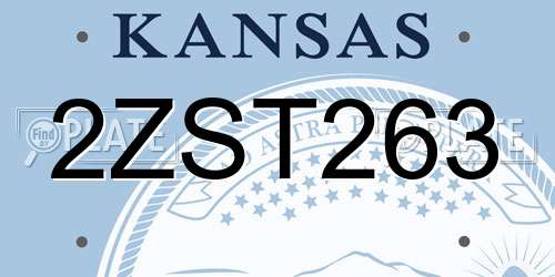 2ZST263 Kansas License Plate