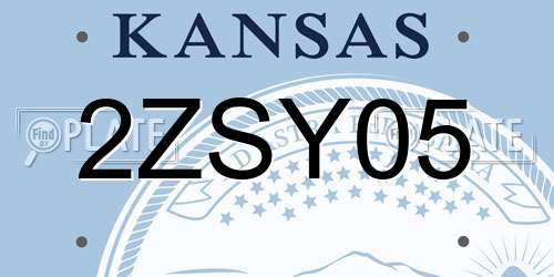 2ZSY05 Kansas License Plate