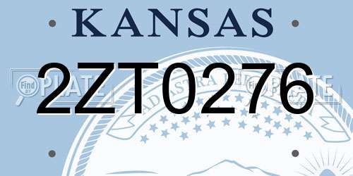 2ZT0276 Kansas License Plate