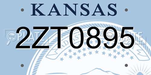 2ZT0895 Kansas License Plate