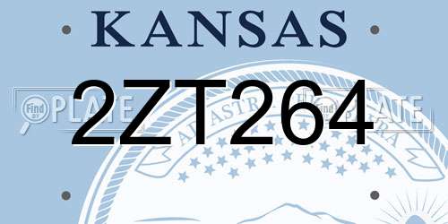 2ZT264 Kansas License Plate