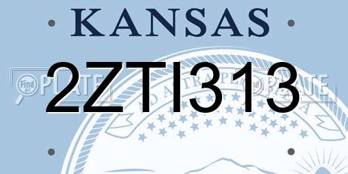 2ZTI313 Kansas License Plate