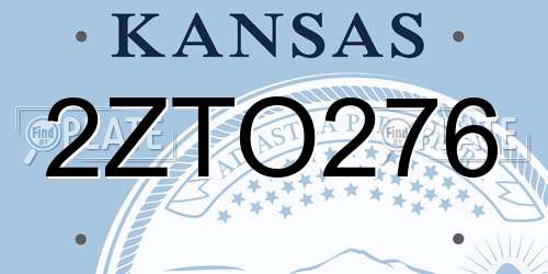 2ZTO276 Kansas License Plate