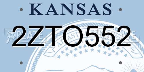 2ZTO552 Kansas License Plate