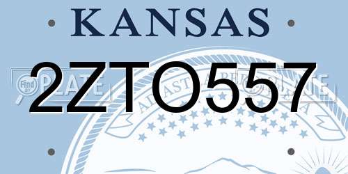 2ZTO557 Kansas License Plate