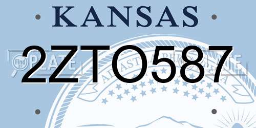 2ZTO587 Kansas License Plate