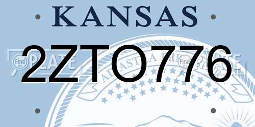 2ZTO776 Kansas License Plate