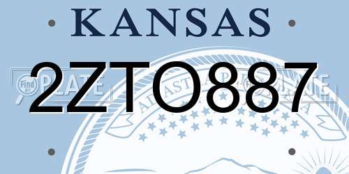 2ZTO887 Kansas License Plate