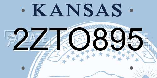 2ZTO895 Kansas License Plate