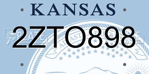2ZTO898 Kansas License Plate