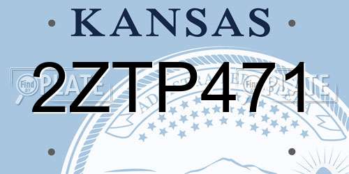 2ZTP471 Kansas License Plate