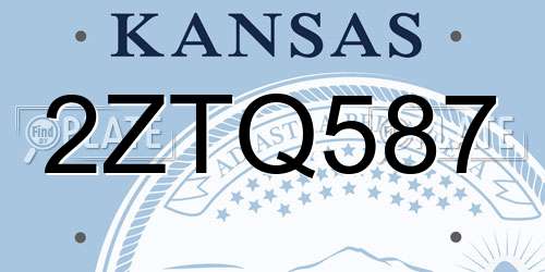 2ZTQ587 Kansas License Plate