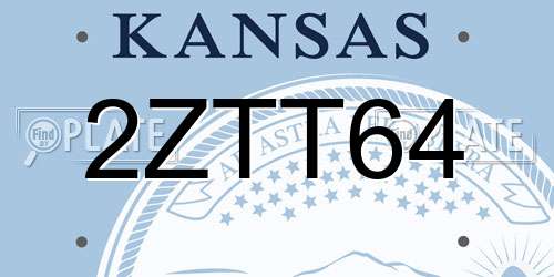 2ZTT64 Kansas License Plate