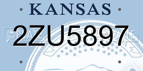 2ZU5897 Kansas License Plate