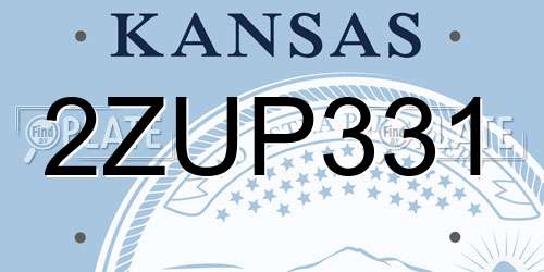 2ZUP331 Kansas License Plate