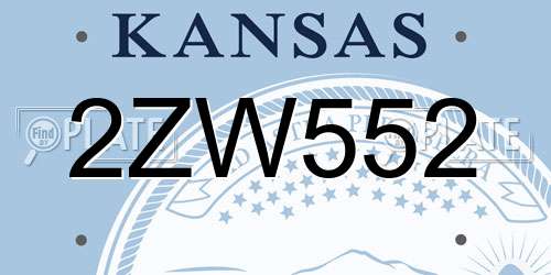 2ZW552 Kansas License Plate