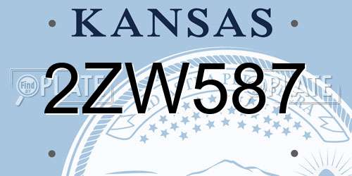 2ZW587 Kansas License Plate