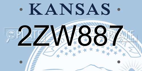2ZW887 Kansas License Plate