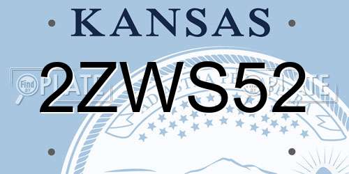 2ZWS52 Kansas License Plate