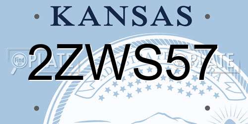 2ZWS57 Kansas License Plate