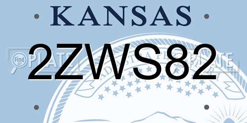 2ZWS82 Kansas License Plate