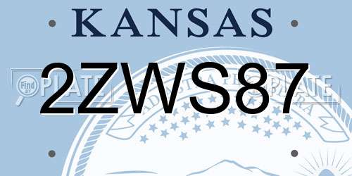 2ZWS87 Kansas License Plate