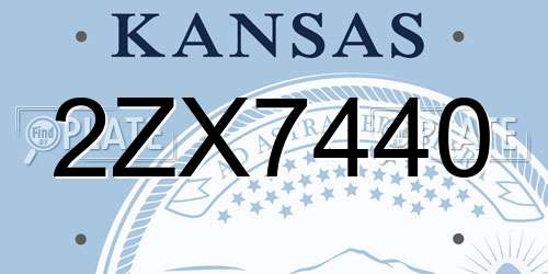 2ZX7440 Kansas License Plate
