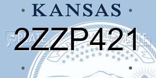 2ZZP421 Kansas License Plate