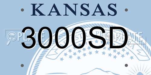 3000SD Kansas License Plate