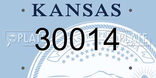 30014 Kansas License Plate